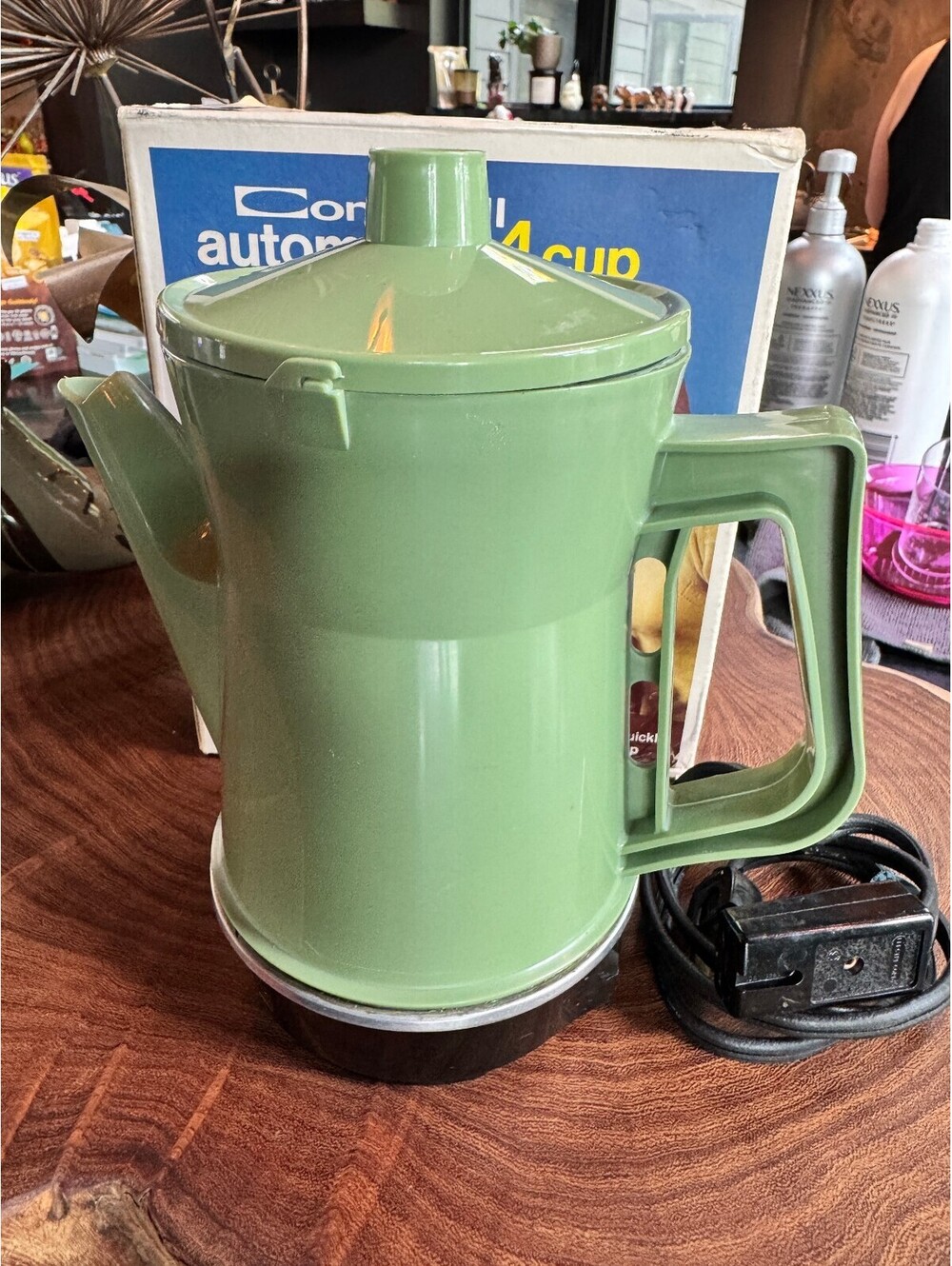 Retro 1970s Avocado Green Coffee Maker – New in Box (NIB)